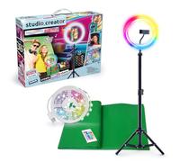Studio Creator Video Maker Kit LED Deluxe, LED Light Strip, Multi-Mode Ring Light with Tripod, XL Green Screen, TikTok/Youtube/Influencers. For Ages 8+