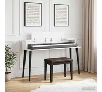 Studio Desk White 130 X 36 X 19.5 Cm Engineered Wood