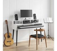 Studio Desk White 130 X 42.5 X 36 Cm Engineered Wood