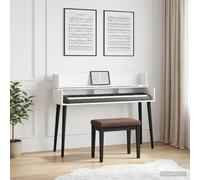 Studio Desk White 152 X 40 X 19.5 Cm Engineered Wood