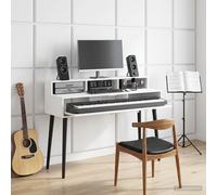 Studio Desk White 152 X 42.5 X 36 Cm Engineered Wood