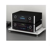 Studio Desktop Speaker Stand & Media Storage Shelf 14 Layers Record Player & Stereo Cabinet with NonSlip Shock Pads Multifunctional TV Stand (White 45x35x4cm)