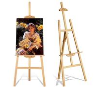 Studio Easel 1.75m Foldable Wooden A Frame Painting Painter Drawing Stand Board 69 Inch Art Display Easel Artist Sketching Wedding Craft Pine Wood
