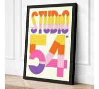 Studio Fifty-Four Retro Canvas Wall Art Print 36x24 Inch (91 x 61 cm)