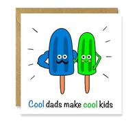 Studio Flafello,Father's Day Card, from Son, from Daughter, Daddy Cool, Ice Lolly Card, for Dad