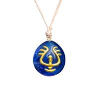 Studio Ghibli Castle in the Sky Laputa Flying Stone Holder - Sheeta’s Teardrop Crystal Pendant with Gold Emblem Official Licensed Collectible by Benelic - Acrylic Resin