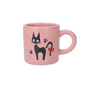 Studio Ghibli Kiki’s Delivery Service Mug Jiji Cat Mint Pink Cup | Semi-Porcelain, Dishwasher & Microwave Safe, Official Collectible Gift 300ml Pink