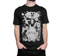 Studio Ghibli Movies Vintage T-Shirt Mononoke Miyazaki Tee Men T Shirt Black