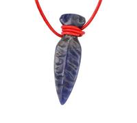 Studio Ghibli Princess Mononoke Tamas No Kodachi Pendant - Natural Sodalite Stone Necklace, Inspired by San’s Dagger, Handcrafted Anime Jewellery Gift for Fans & Collectors