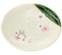 Studio Ghibli via Bluefin My Neighbor Totoro Traditional Japanese Dish Series - Dinner Plate [Sakura/Cherry Blossom] - Official Studio Ghibli Merchandise (Model: CHMD3-A), White,Grey