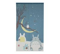 Studio Ghibuli Totoro Noren Curtain Tapestry Winter sky and crescent moon