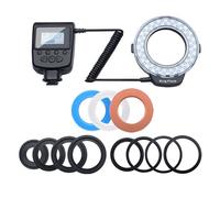 Studio Grade Macro Flashes Light With Two Side Lighting 8 Interchangeables Adapters 4 Color For Professional Photography Camera Rings For DSLR