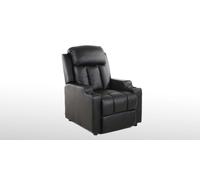 STUDIO LEATHER RECLINER w DRINK HOLDERS ARMCHAIR SOFA CHAIR CINEMA GAMING