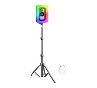 Studio LED Fill Light with Multicolor Mode 1/4in Screw Cold Shoe Slot for Live Streaming Content Creation Quick Assembly Adjustable Color LED Rings Light