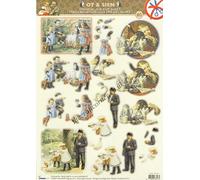 Studio Light Victorian Children With Cats & Ducks Die Cut 3d Decoupage Sheet - NO CUTTING