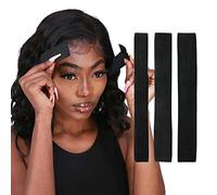 STUDIO LIMITED Lace Wig Melting Edge Band, 3 Pcs Non-Slip Adjustable Elastic Band for Lace Wigs Baby Hair Custom Fit with Velcro Comfortable Soft Long-Lasting Hold Reusable Washable (3 Pcs)