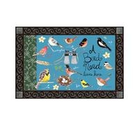 Studio M A Bird Nerd Lives Here MatMate Doormat Insert - 18 x 30 Inch Entryway Floor Mat - Easy-Clean Surface with Non-Slip Rubber Backing - Birdwatching Outdoor Welcome Décor