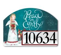 Studio M Christmas Angel Teal, White 14 x 10 Inch Vinyl Decorative Easy Change, Garden Lawn Yard DeSign Magnet, Peace On Earth