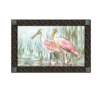 Studio M Coastal Spoonbill Marsh MatMate Doormat Insert - Decorative 18 x 30 Inch Entryway Floor Mat - Easy-Clean Surface with Non-Slip Rubber Backing - Elegant Coastal Outdoor Welcome Décor