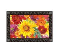 Studio M Sunflower Garden Burst MatMate Doormat Insert - Decorative 18 x 30 Inch Entryway Floor Mat - Easy-Clean Surface with Non-Slip Rubber Backing - Vibrant Floral Outdoor Welcome Décor