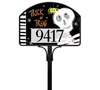 Studio M Vinyl Decorative Fall Halloween Skeleton Easy Change, Garden Lawn Yard DeSign Magnet 14 x 10 Inch Black White Orange Trick or Treat
