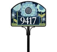 Studio M Vinyl Decorative Folk Art Floral Easy Change, Garden Lawn Yard DeSign Magnet 14 x 10 Inch Blue Flowers