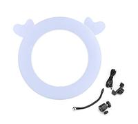 Studio Makeup Selfie LED Ring Light with Phone Clip, Professional Fill Light for Photography, Adjustable 3200K - 6500K Color Temperature, Soft Lighting for Makeup Videos and Live S (White)