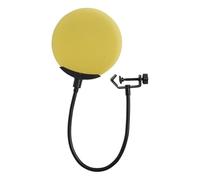 Studio Microphone Wind Screen Shield with Swivel Mount, Double-Layer Mesh Spray Cover for Singers, Streamers, Actors - Compatible with Most Mic Stands, Metal & Sponge Construction, Yellow