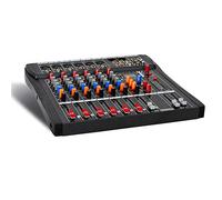 Studio Mixing Desks, 6/8/12/16 Channels Compact Audio Mixer Bluetooth USB DJ Sound Mixing Console 48V Monitor Amplifier,6 way
