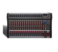 Studio Mixing Desks, 6/8/12/16 Channels Compact Audio Mixer Bluetooth USB DJ Sound Mixing Console 48V Monitor Amplifier,16 way
