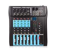 Studio Mixing Desks, 6 Channel Professional Stereo Mixer Live Audio Sound Console Vocal Effect Processor with 4-CH Mono & 2-CH Stereo Input