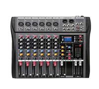 Studio Mixing Desks, Live Mixers Professional Studio Audio Sound Mixing Console Bluetooth USB Record Computer Playback Power Effect 6 Channel Audio Mixer
