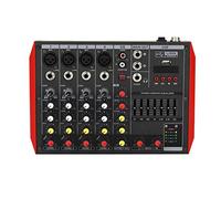 Studio Mixing Desks, Mini DJ Mixer USB interface controller Family KTV 4/6/8 channels DJ Audio Mixer +48v stereo mixer Small performance stage home professional Bluetooth effect mixer,6 way