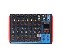 Studio Mixing Desks, Portable 8-Channel Console Digital Audio Mixer +48V Phantom Power Supports BT/USB/MP3 Connection for Music Recording DJ Network Live Broadcast