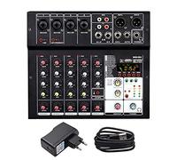 Studio Mixing Desks, Sound Audio-Mixer Mixing Console 6 channel Audio Interface 16 kinds DSP Effects / 48V Power USB Bluetooth MP3