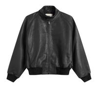 Studio Nicholson Men's Over Leather Harrington Jacket Black