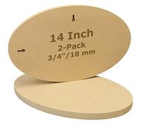 Studio Papilia 3/4" Thick MDF Oval, 14 inches 2-Pack | Smooth Unfinished Wooden Shape | Art Panel | Wood Boards for Crafts | DIY Plaque Plank Cutout | Blank Sign Tray | Artist Painting | Fiberboard