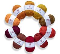 Studio Sam Acrylic Yarn Set. Ten Large 50g Skeins. Total 1030 Yards. for All Knitting, Crochet and Craft Projects. (Autumn Collection)