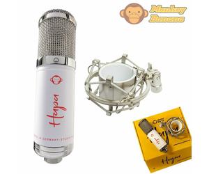 Studio USB Condenser Microphone Monkey Banana Hapa White + Case Shock Mount Lead