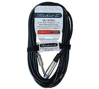Studio Z Microphone Cable 20Ft Female XLR to 1/4 Inch TS Male Mono 3 PIN Flexible Mic Cable Unbalanced Interconnect Wire Mic Cord for Dynamic Sound Built to Last (Single)
