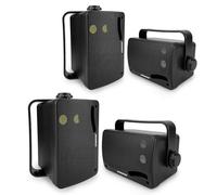 STUDIOFINIX 3.5" Outdoor/Indoor Bluetooth Speakers Wired Waterproof Wall Mount Speakers,3 Way 400W，Durable Mountable for Patio Indoor Deck Garage (Black 2 Pairs)
