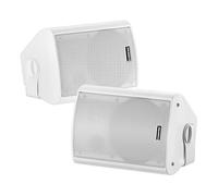 STUDIOFINIX 4 Inch 200W Indoor/Outdoor Bluetooth 5.1 Waterproof Wall-Mounted Speakers, Wireless Multi-Speaker Sync with IR Remote, for Patio, Garage, Home, Backyard(401BLE,White,Pair)