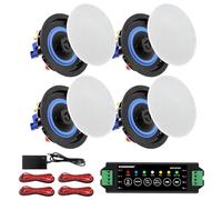 STUDIOFINIX 4 Inch 320 Watts 2-Way Bluetooth Ceiling Speakers Package for Home Theater System, Living Room,Office,Flush Mount（4 Speakers）