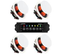 STUDIOFINIX - 4 inch Bluetooth ceiling speakers with 4 channel amplifier, 240W peak power output pair, perfect for clear sound in living room, office, kitchen