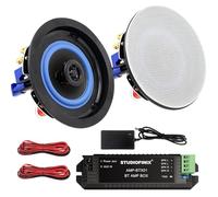 STUDIOFINIX 4 Inches Flush Mount 2 Way Full Range in Wall Bluetooth Ceiling Speakers,Great for Humid Indoor Outdoor Placement Bath, Kitchen,Bedroom,Covered Porches(1 Pair)