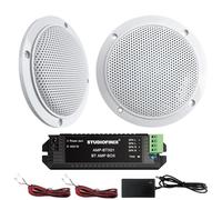 STUDIOFINIX 4 Inches Waterproof Marine Bluetooth Ceiling Speakers for Bathroom Kitchen Home Outdoor Camper Golf Cart Boat with Flush Mount