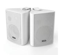 STUDIOFINIX 5.25 Inch 300W Indoor/Outdoor Bluetooth 5.1 Waterproof Wall-Mounted Speakers, Wireless Multi-Speaker Sync with IR Remote, for Patio, Garage, Home, Backyard(501BLE,White,Pair)