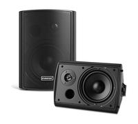 STUDIOFINIX 5.25 Inch 300W Indoor/Outdoor Bluetooth 5.1 Waterproof Wall-Mounted Speakers, Wireless Multi-Speaker Sync with IR Remote, for Patio, Garage, Home, Backyard(501BLE,Black,Pair)