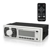 STUDIOFINIX Single Din Bluetooth 5.1 Marine Car Stereo Receiver, 240W Audio Head Unit with IR & APP Control, FM/AM Radio, Built-in Mic & EQ, USB/SD/AUX/MP3 for 12V Car Truck RV ATV UTV Boat(White)