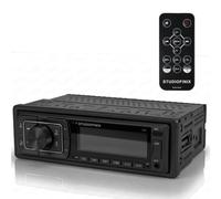 STUDIOFINIX Single Din Bluetooth 5.1 Marine Car Stereo Receiver, 240W Audio Head Unit with IR & APP Control, FM/AM Radio, Built-in Mic & EQ, USB/SD/AUX/MP3 for 12V Car Truck RV ATV UTV Boat (Black)